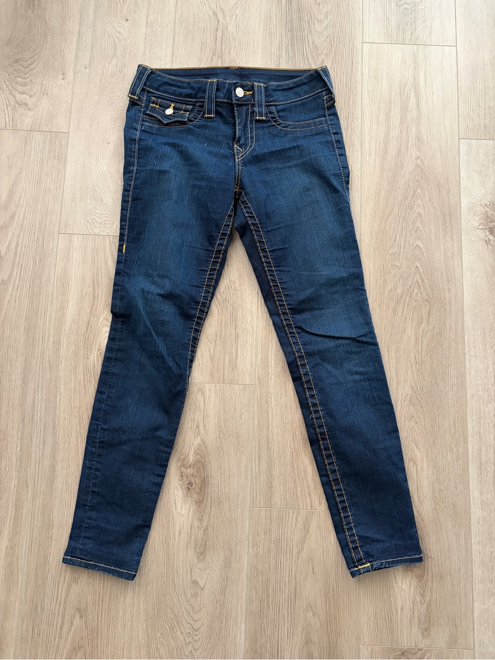 True Religion Dark Blue Women’s Slim Straight Jeans Size 27